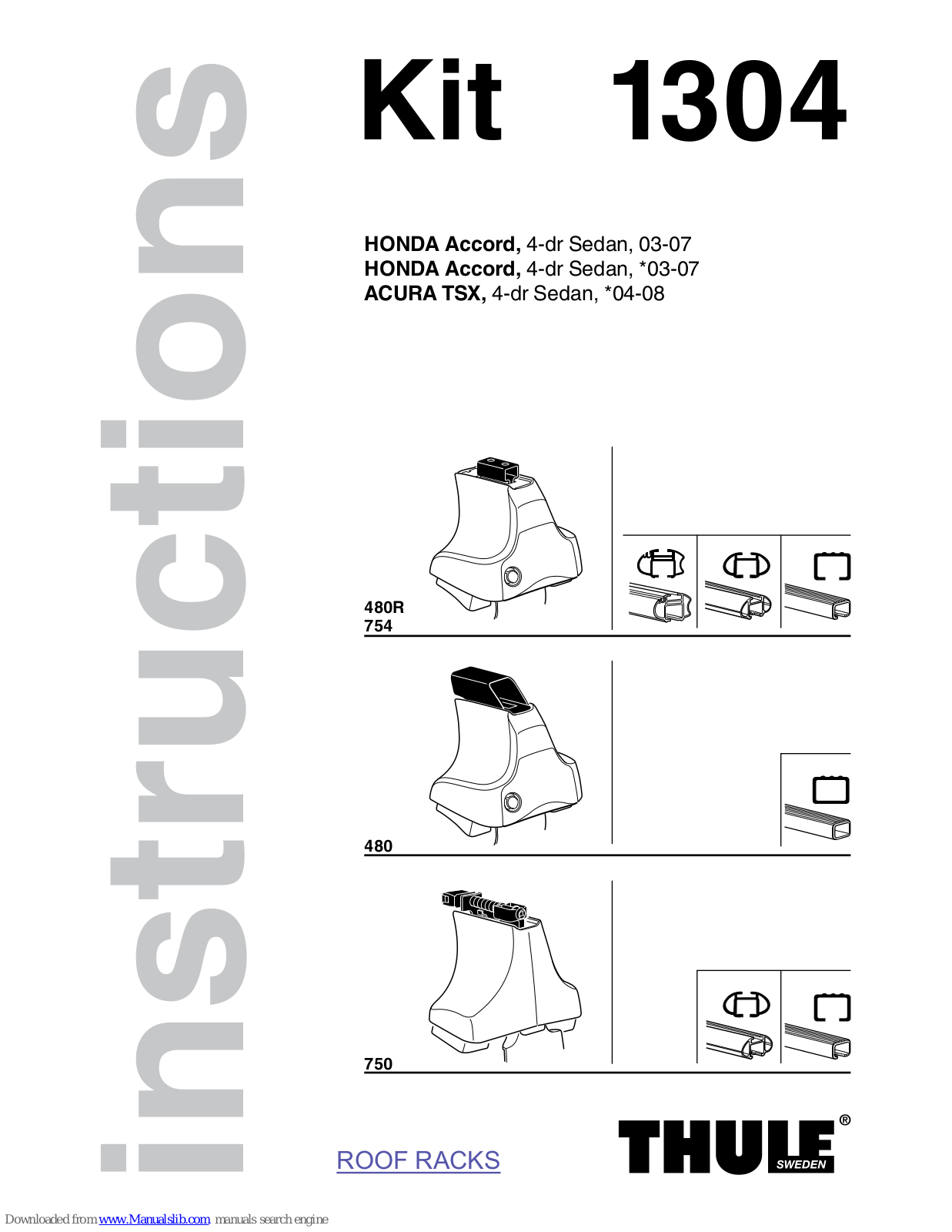 Thule Kit 1304 Instructions Manual - ManualMachine.com