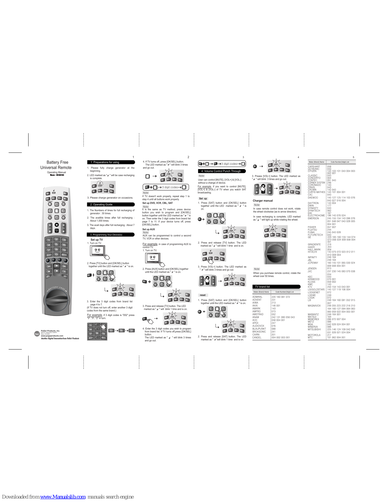 Pogo EZ Power, RH56H00 Remote User Manual