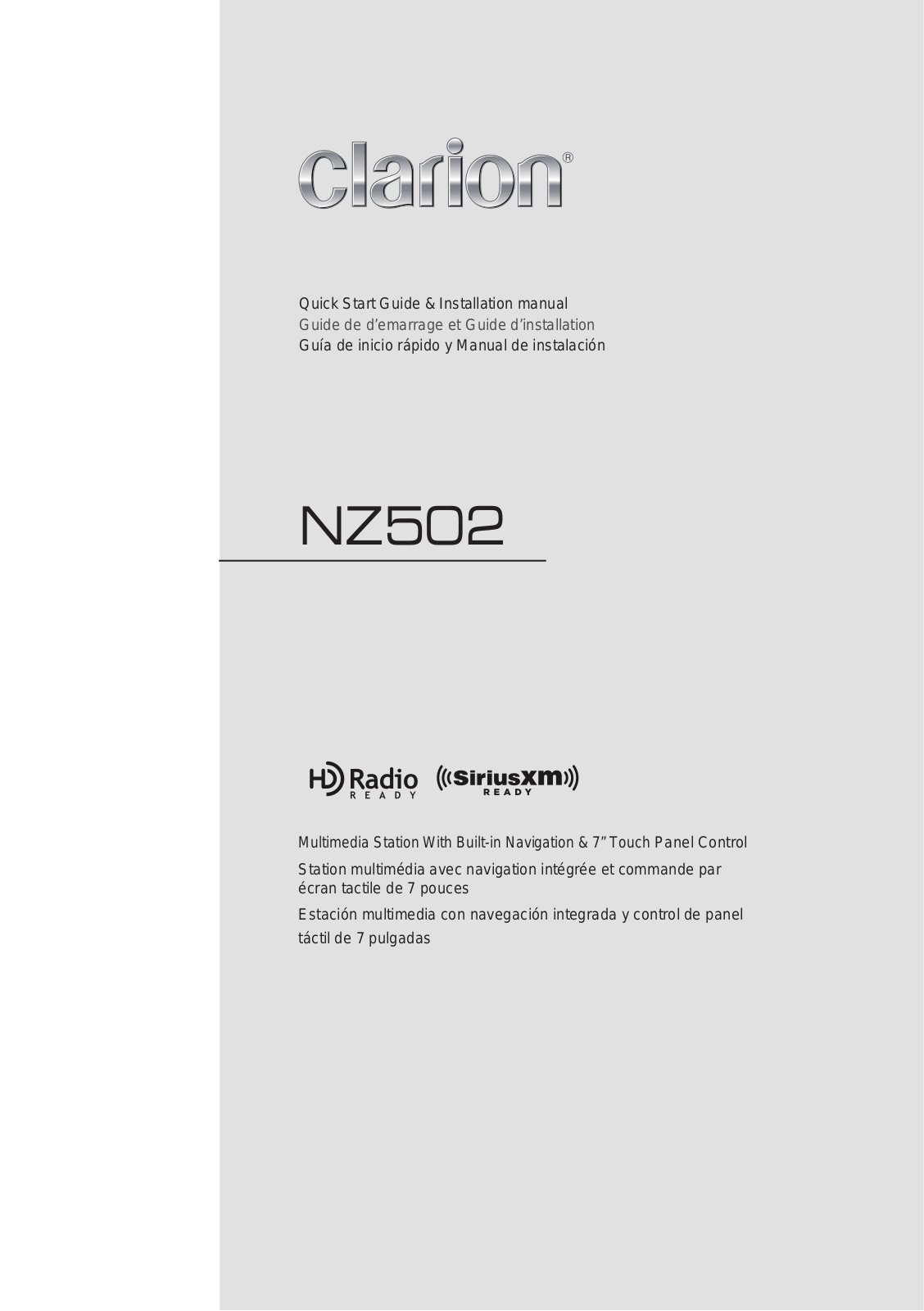 CLARION NZ502 User Manual