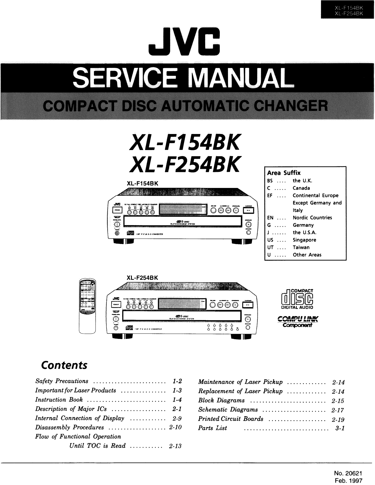 Jvc XL-F254-BK, XL-F154-BK Service Manual