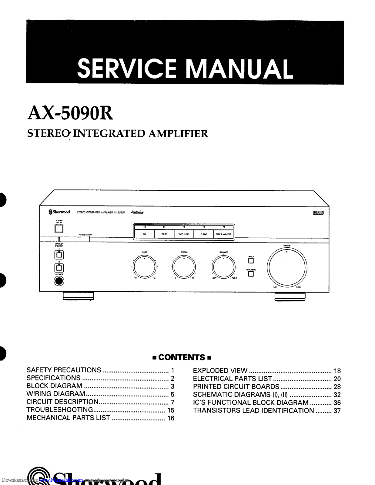 Sherwood ZX-5090R Service Manual