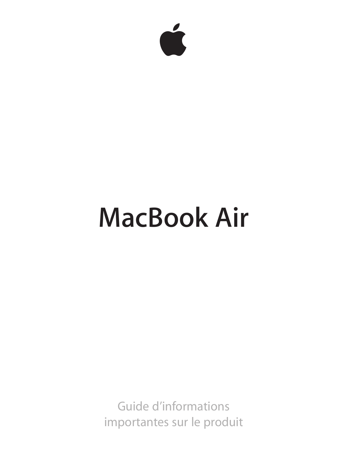 APPLE MACBOOK AIR 2012 User Manual