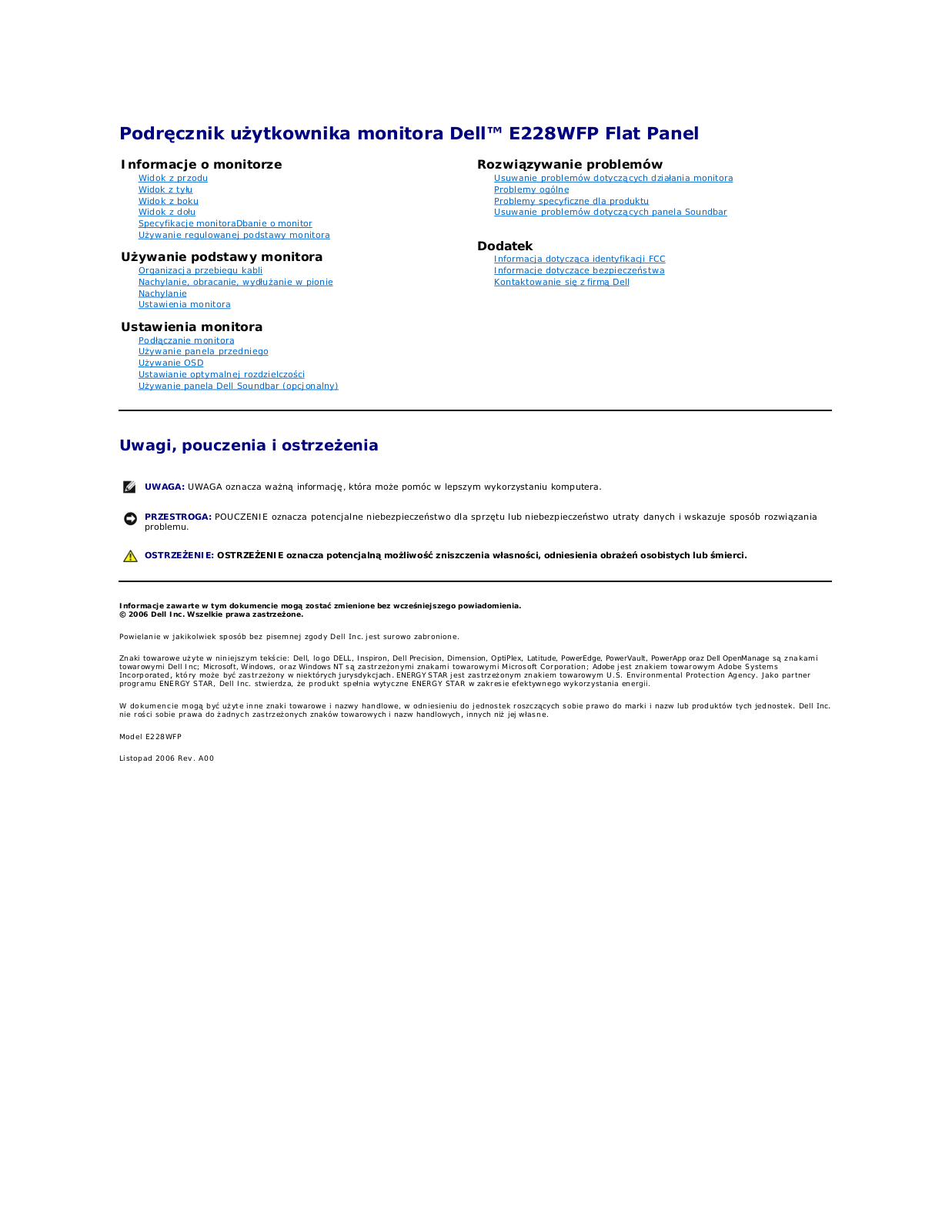 Dell E228WFP User Manual