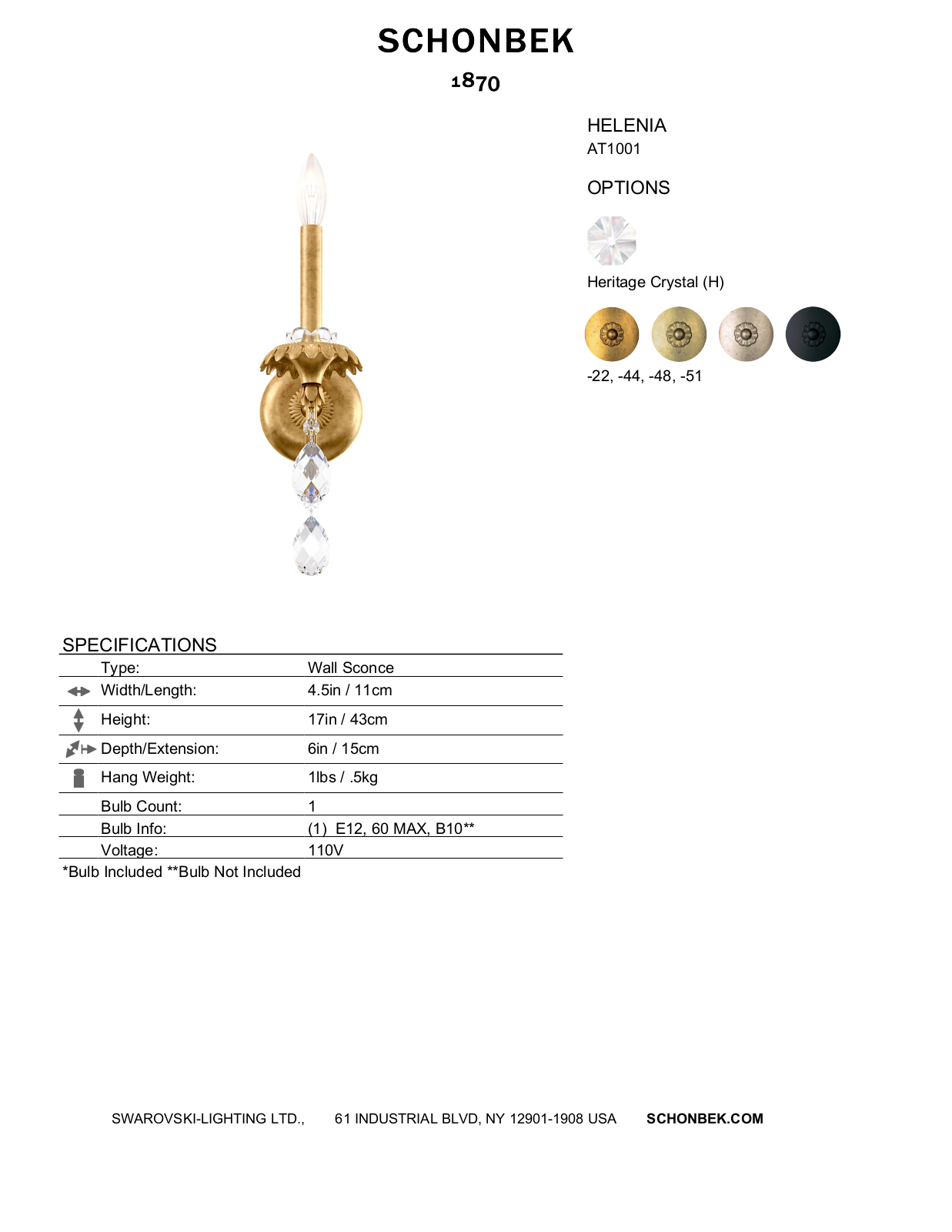 Schonbek SOC10499 Specifications - ManualMachine.com