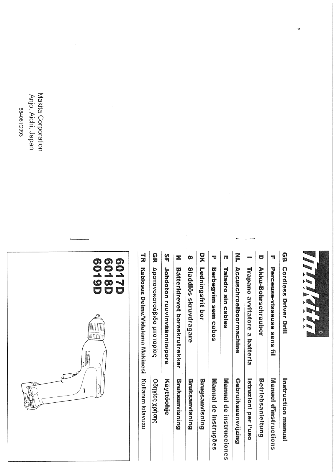 MAKITA 6017D, 6018D User Manual