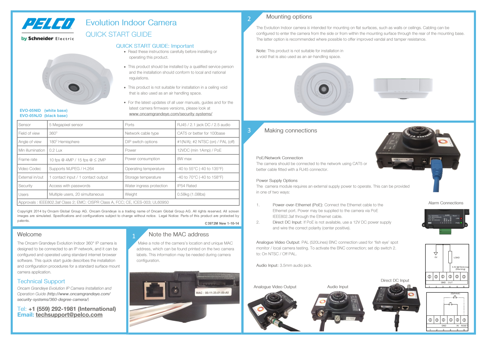 Pelco EVO-05NID, EVO-05NJD Quick Start Guide