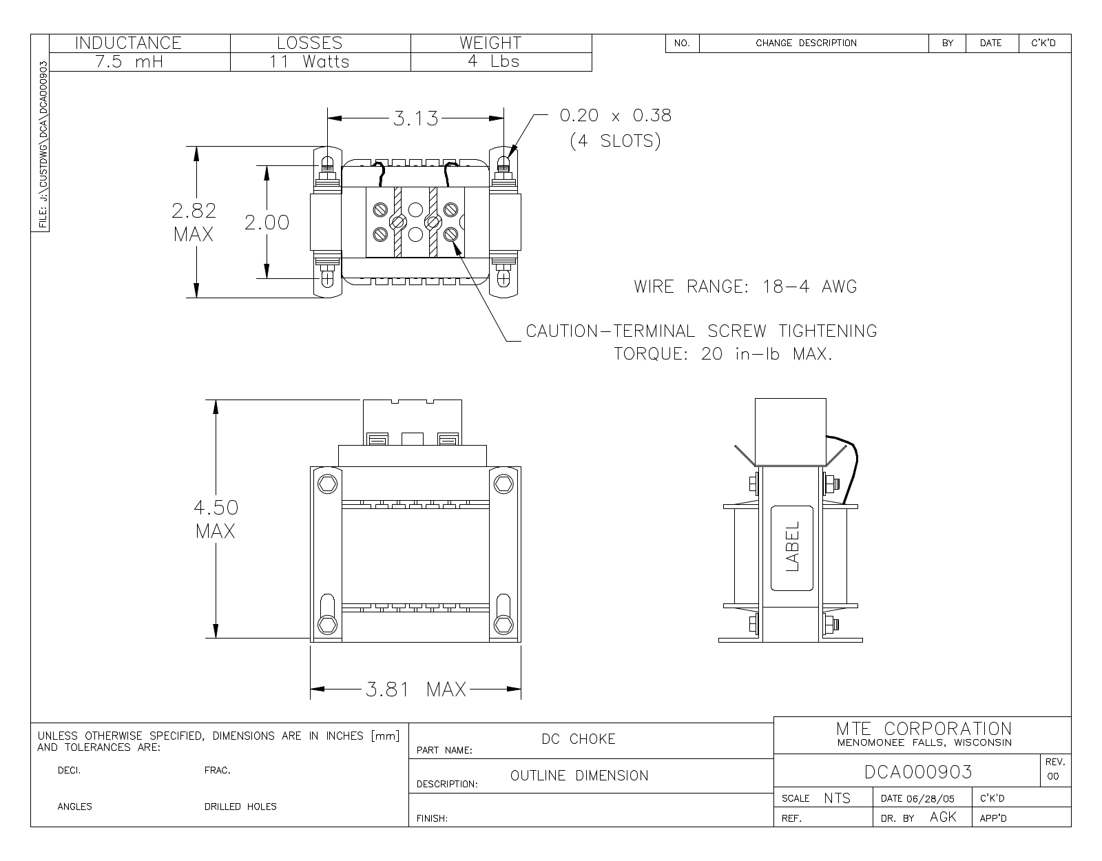 MTE DCA000903 CAD Drawings