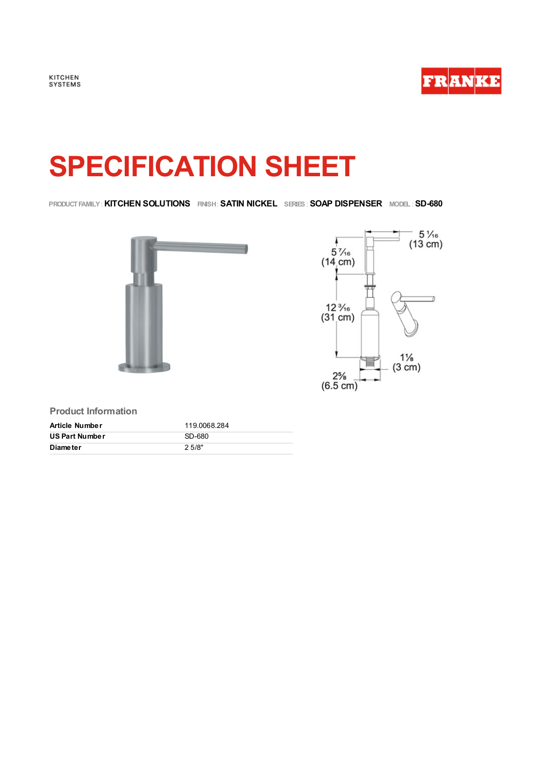 Franke Foodservice SD-680 User Manual