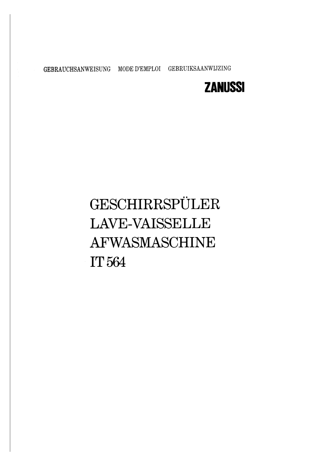 Zanussi IT564 User Manual