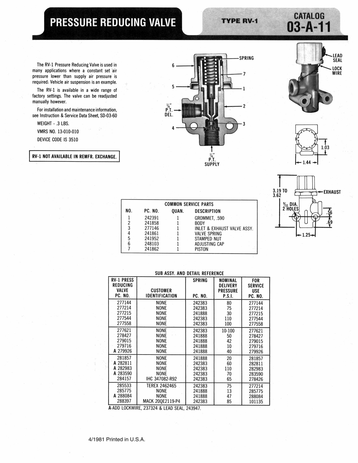 BENDIX 03-A-11 User Manual