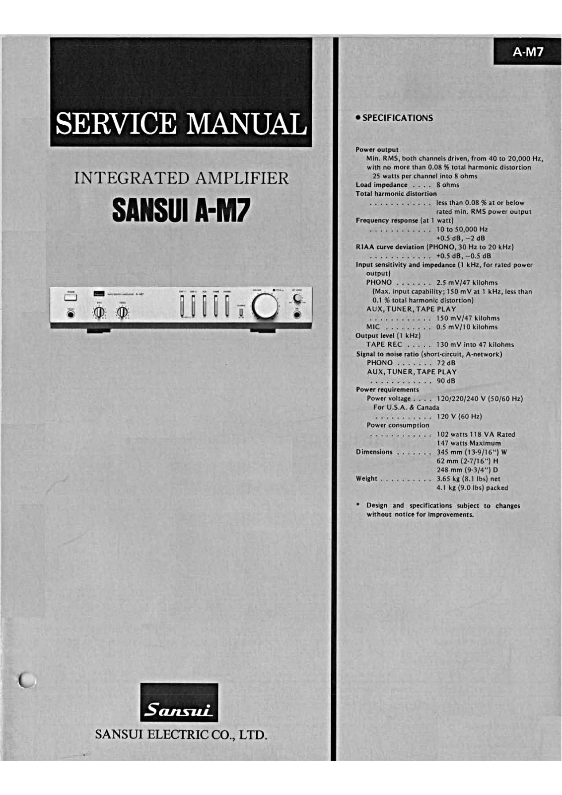 Sansui AM-7 Service Manual