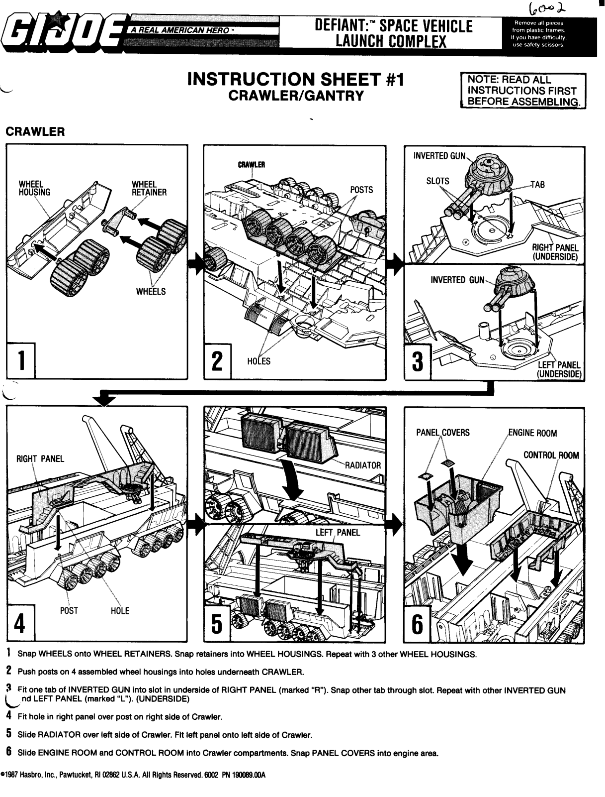 HASBRO GIJoe Defiant Space Vehicle Launch Complex User Manual