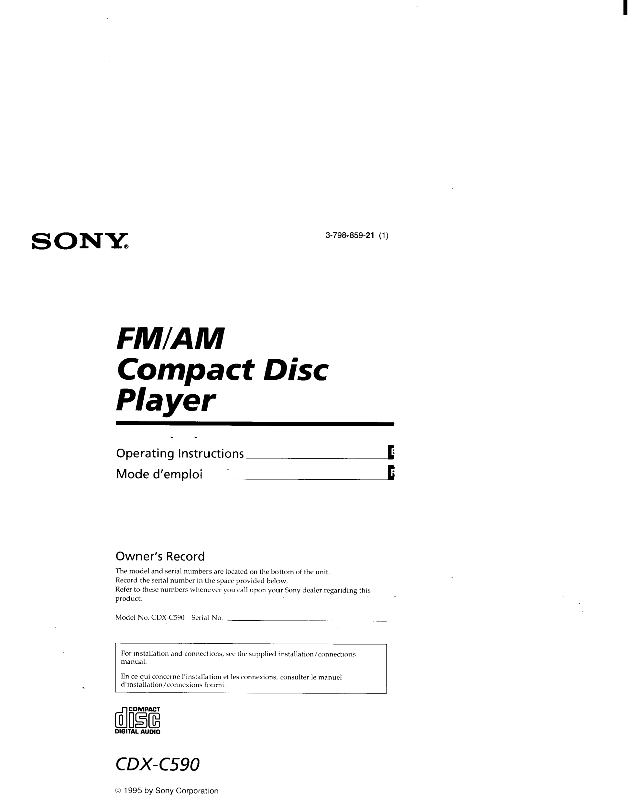 Sony CD-XC590 User Manual