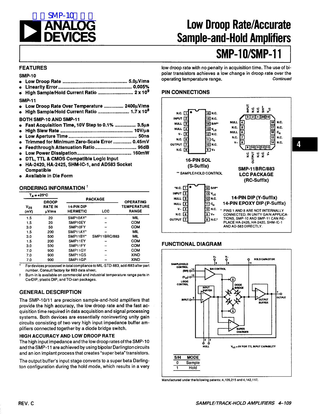 ANALOG DEVICES SMP-10, SMP-11 Service Manual