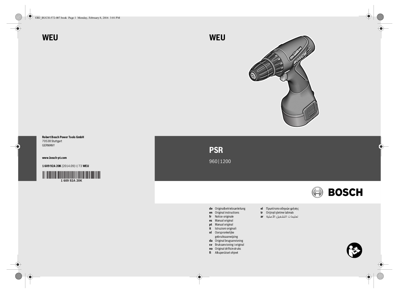 Bosch PSR 960, PSR 1200 User Manual