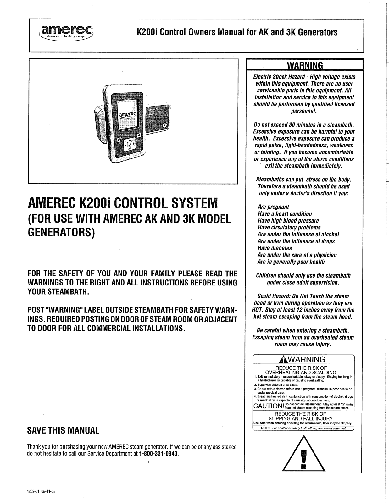 Saunatec K200DK, K200RC, K200HB Users Manual