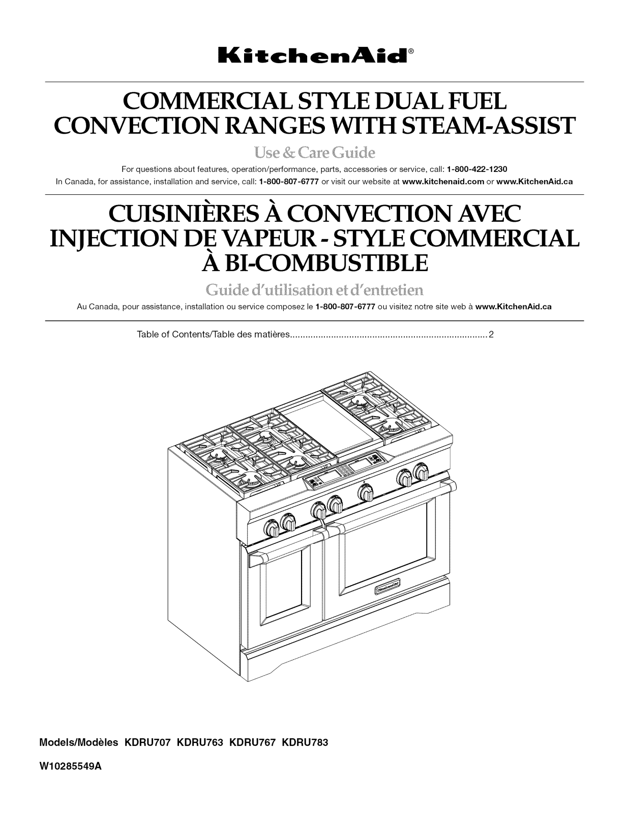 KitchenAid KDRU767VSS01, KDRU707VSS01 Owner’s Manual