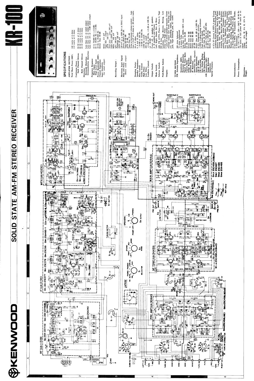 Kenwood KR-100 Schematic