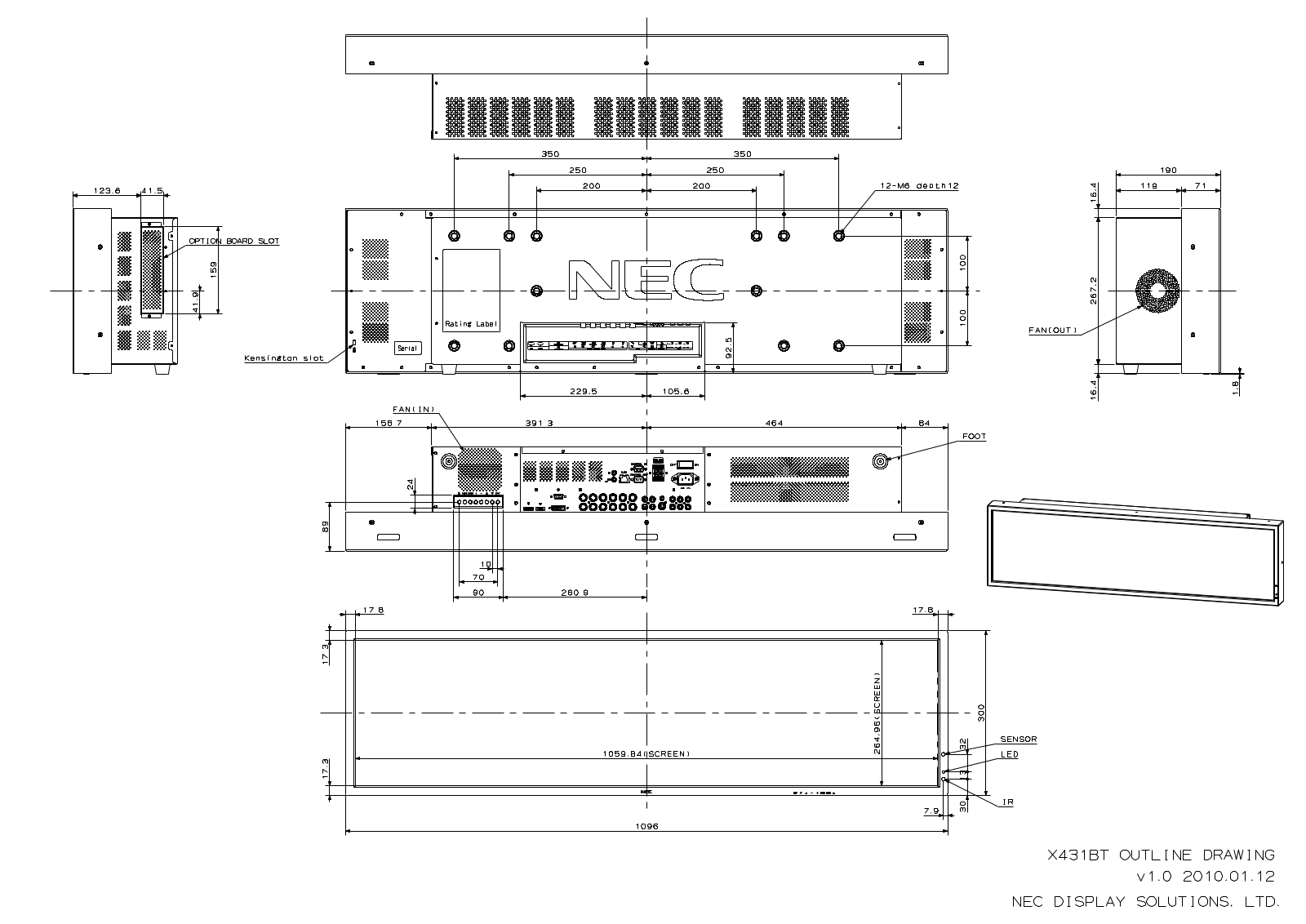 NEC X431BT Mechanical Drawings