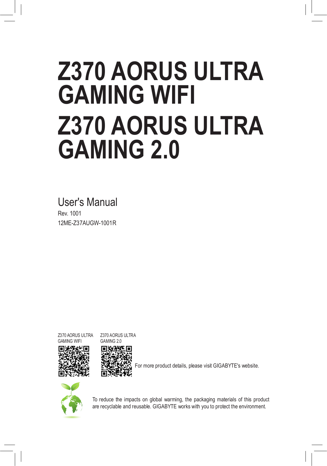 Gigabyte Z370 Aorus Ultra Gaming WIFI Service Manual