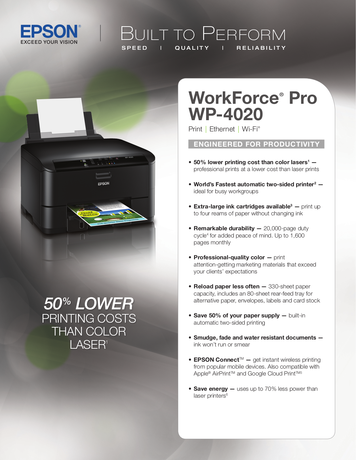 Epson WorkForce Pro WP-4020 Product Brochure