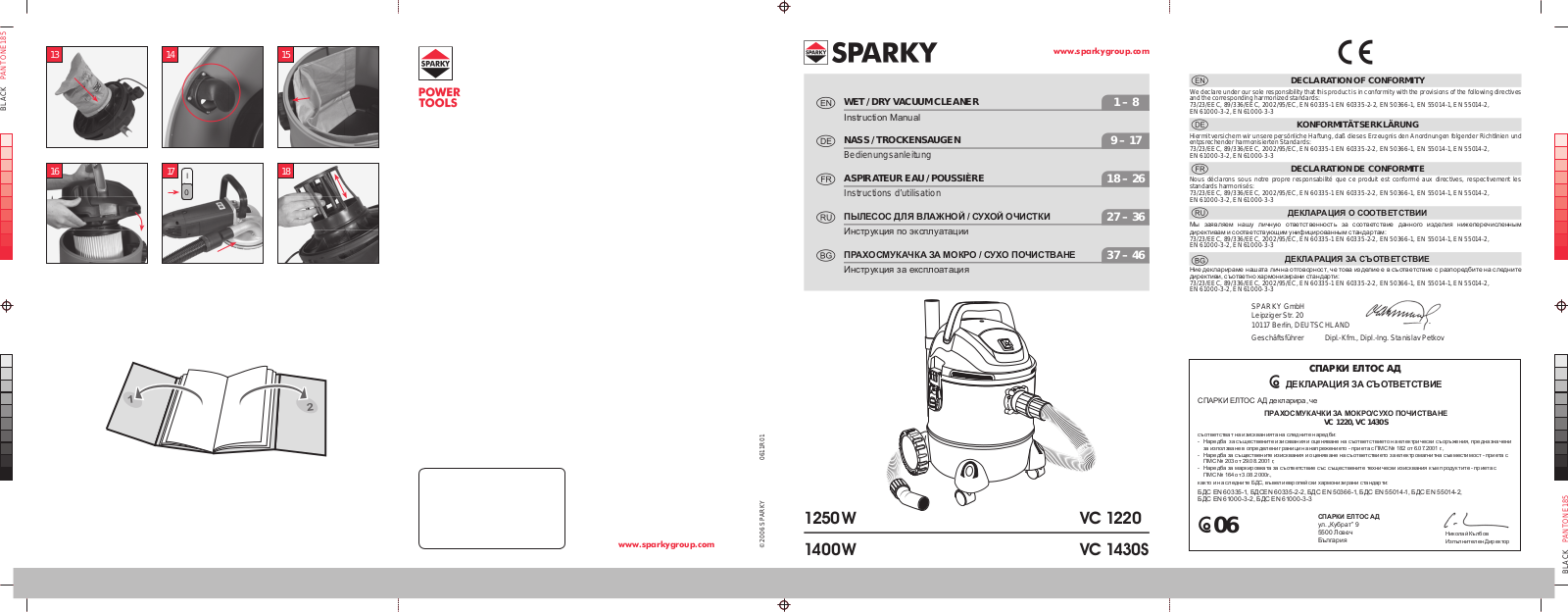 Sparky VC 1220 User Manual