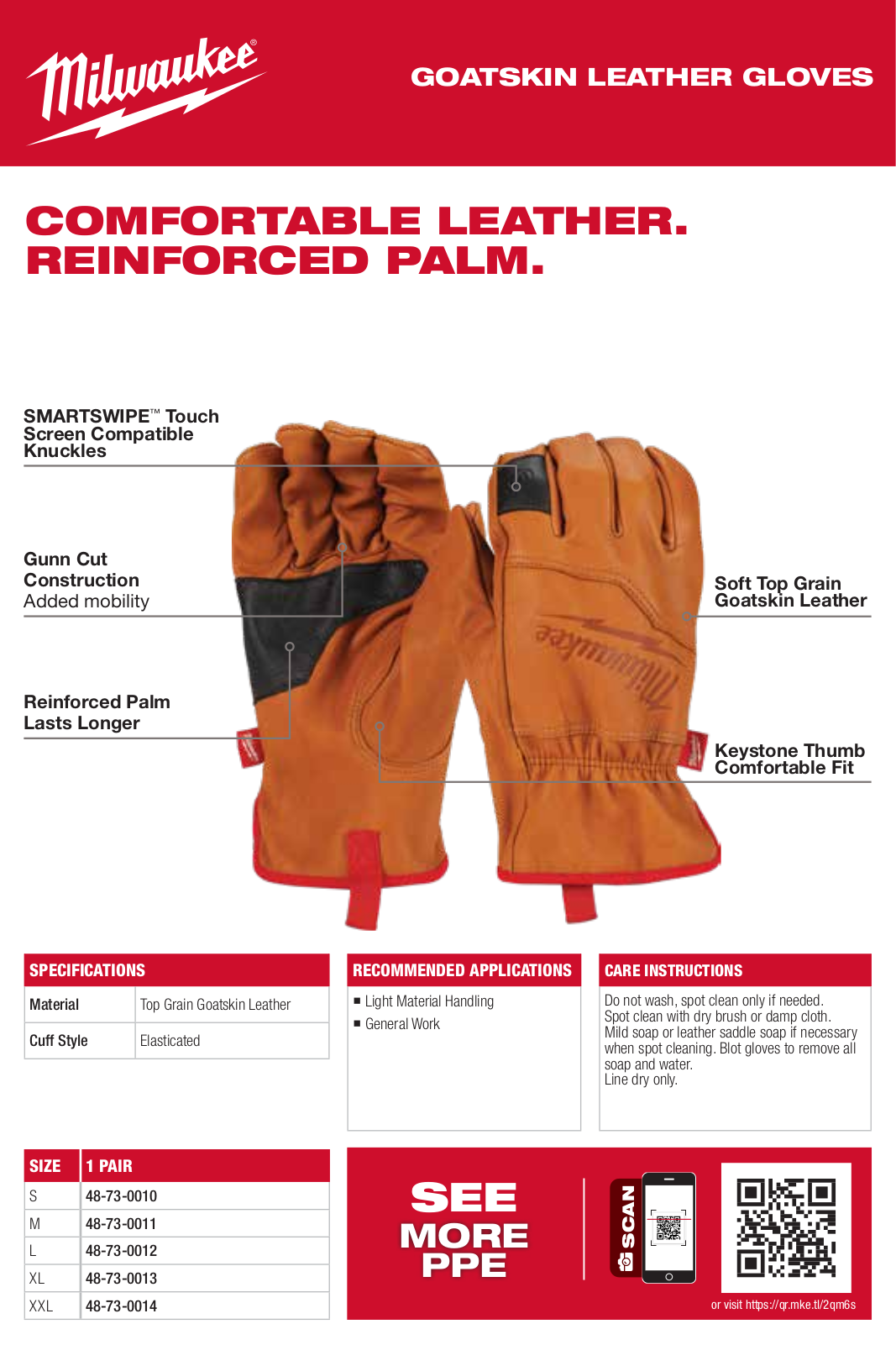 Milwaukee 48-73-0010, 48-73-0011, 48-73-0012, 48-73-0013, 48-73-0014 Spec Sheet - ManualMachine.com