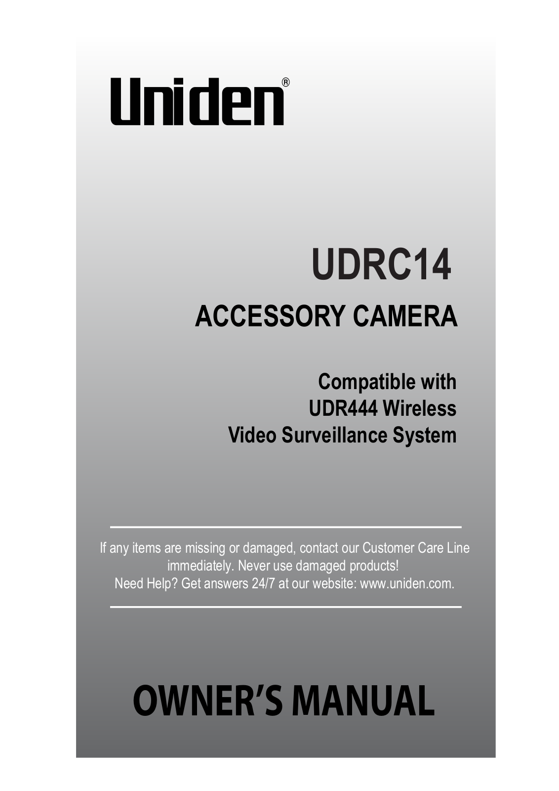 Uniden UDRC14 User Manual