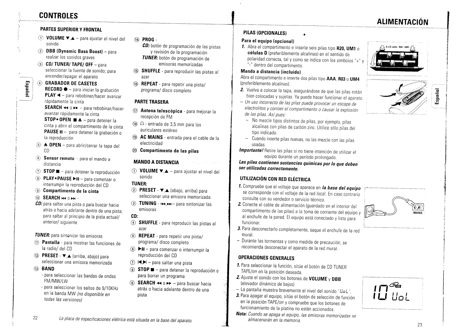 Philips AZ1025/11, AZ1025/05, AZ1025/10, AZ1025/00 User Manual