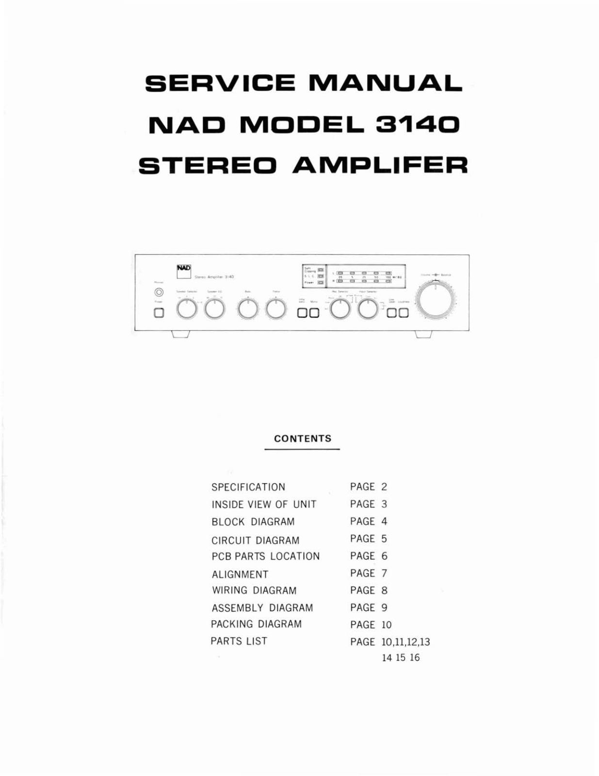 Nad 3140 User Manual