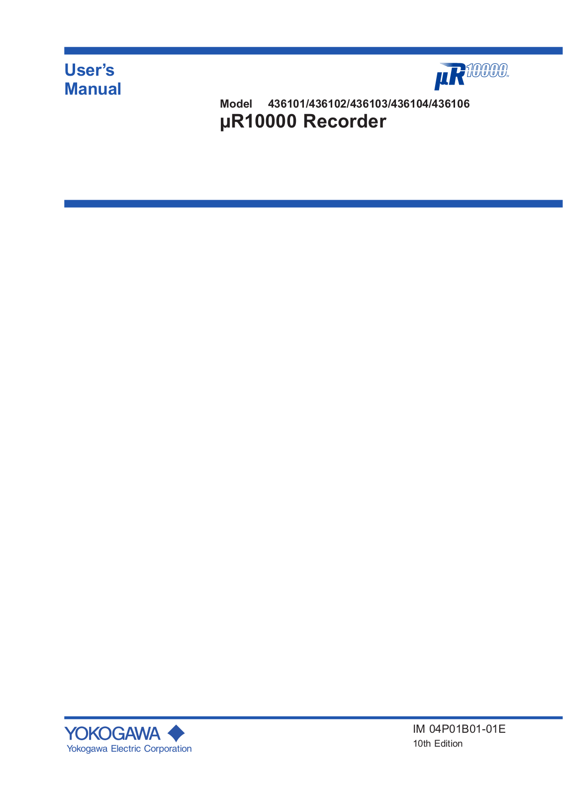 YOKOGAWA 436101, 436102, 436103, 436104, 436106 User Manual