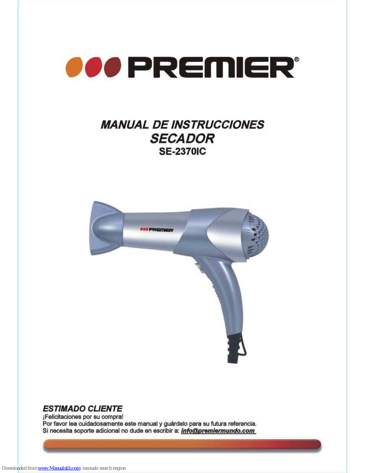 Premier SE-2370IC Instruction Manual - ManualMachine.com