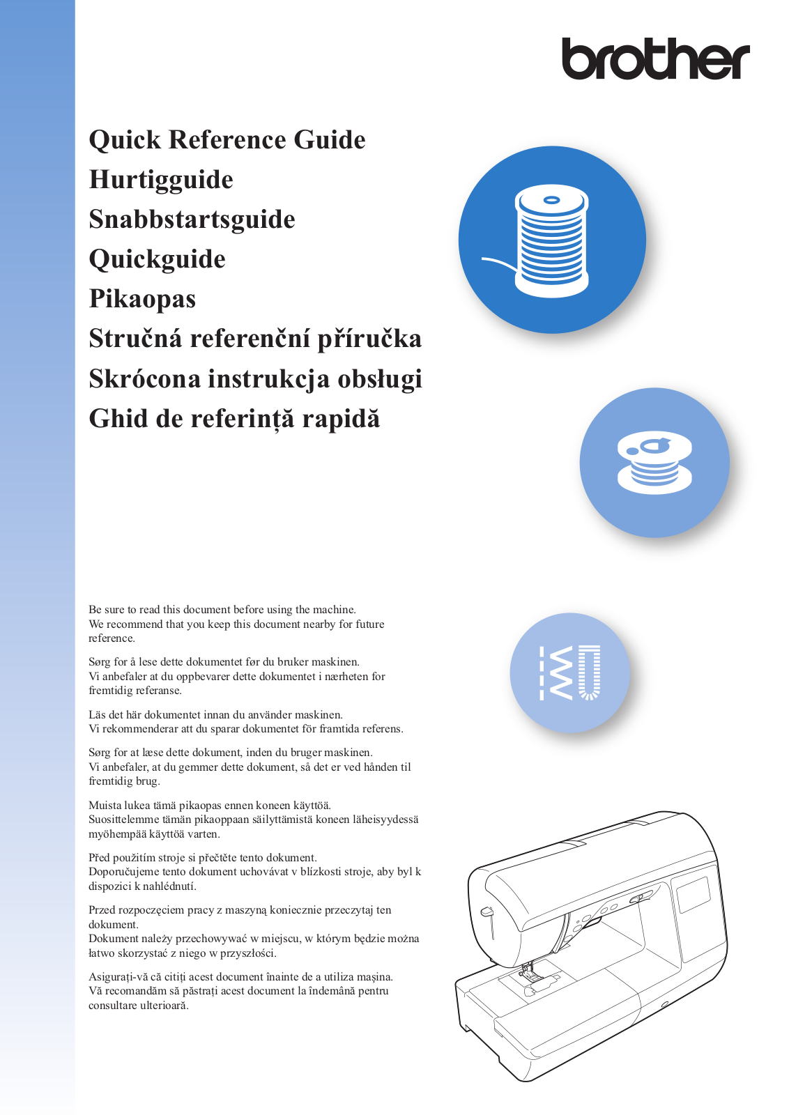 Brother Innov-is NV1300 Quick Reference