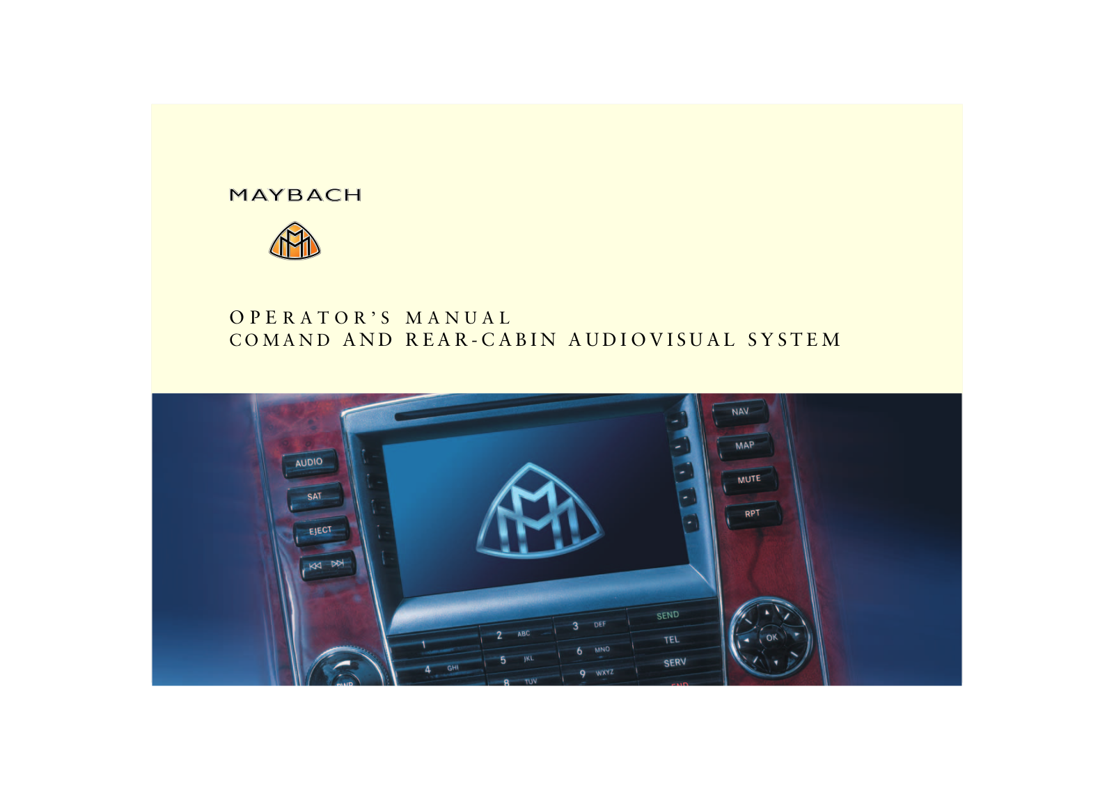 MAYBACH COMAND, REAR-CABIN Operator's Manual