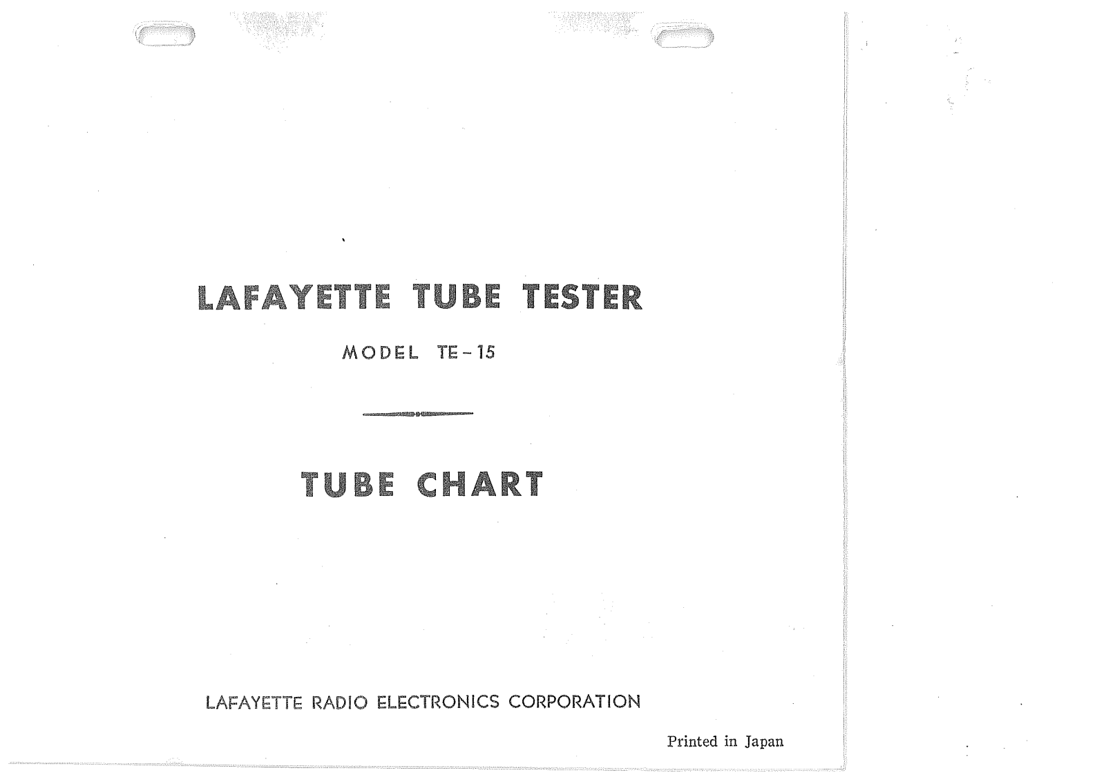 Lafayette TE-15 User Manual