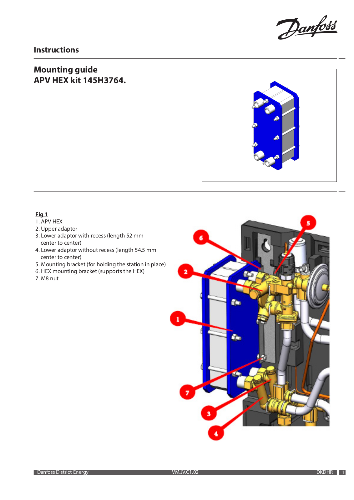 Danfoss APV HEX kit 145H3764 Installation guide