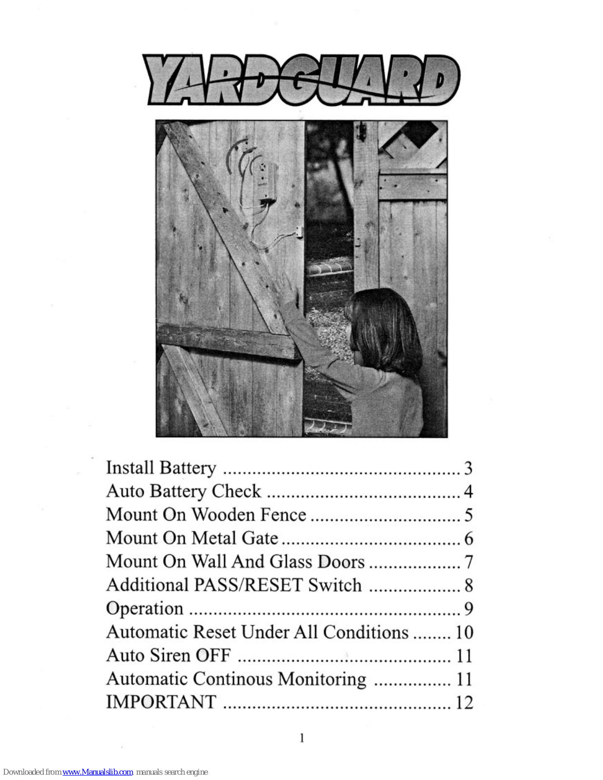 SmartPool YardGuard YG03 User Manual - ManualMachine.com