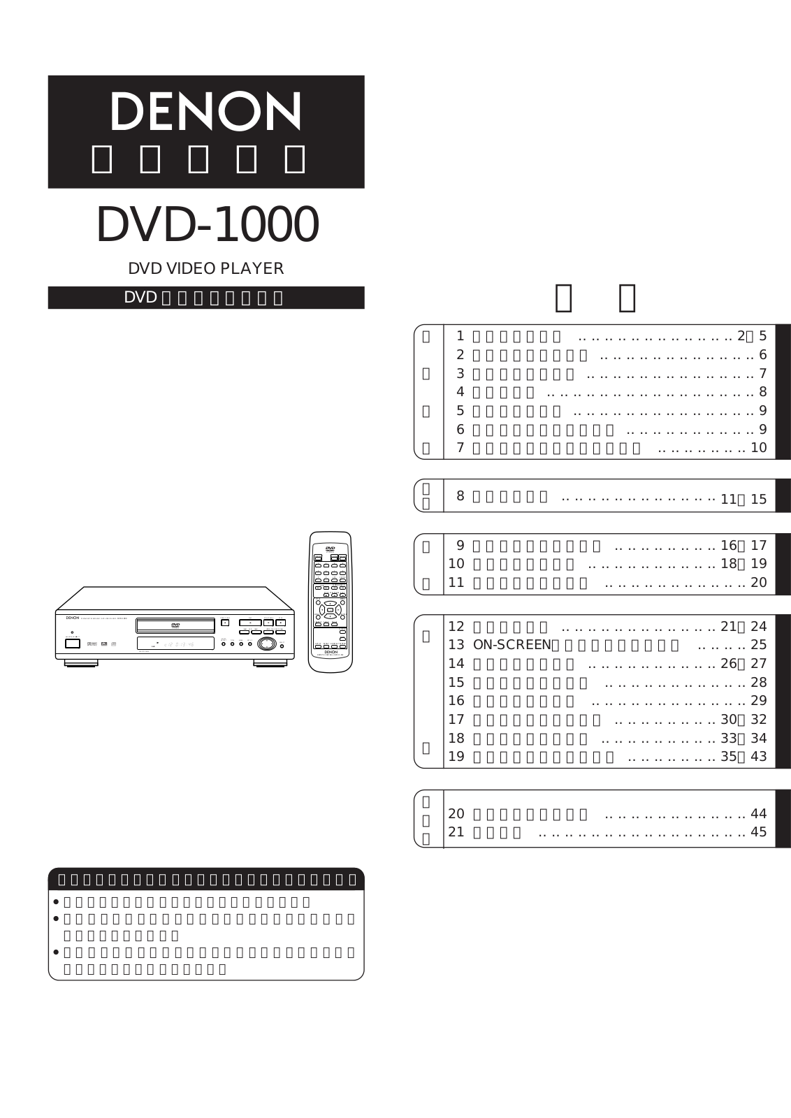 Denon DVD-1000 Owners Manual