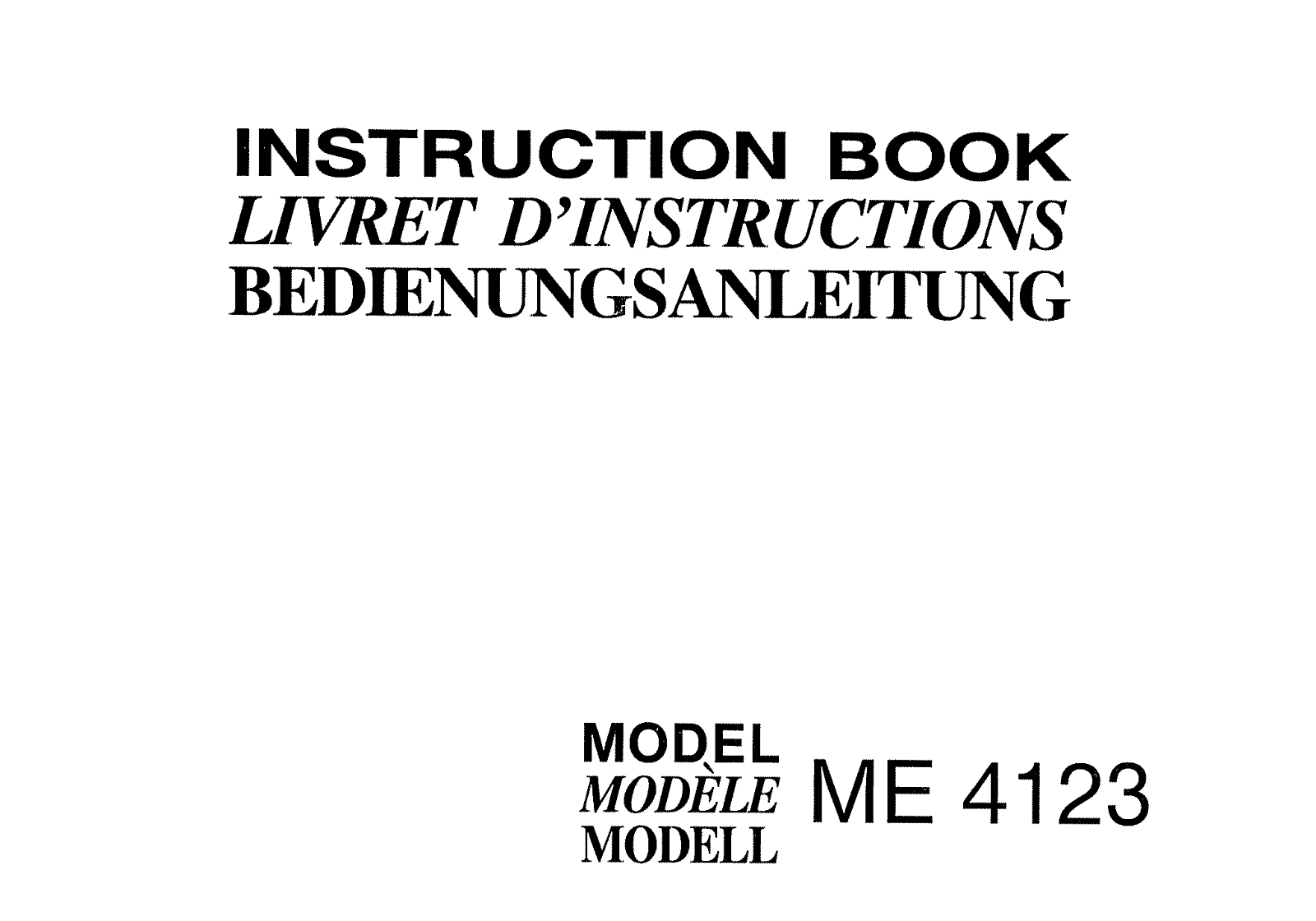 Janome 4123 Instruction Manual