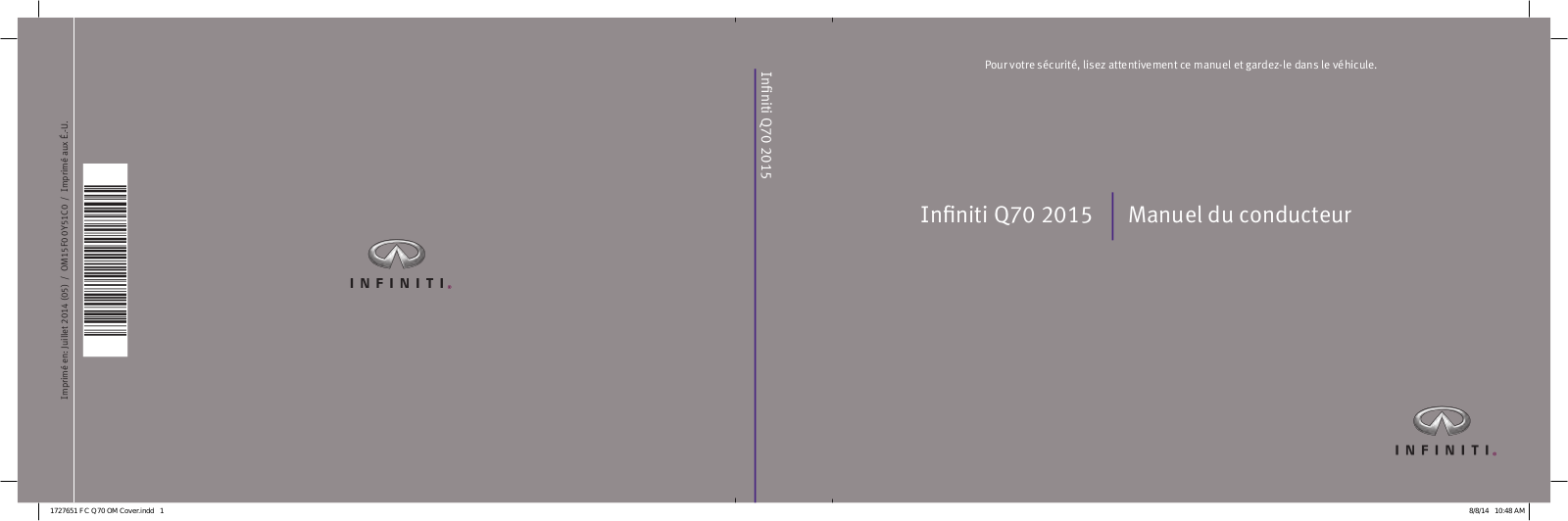 Infiniti Q70L 2015 Owner's Manual