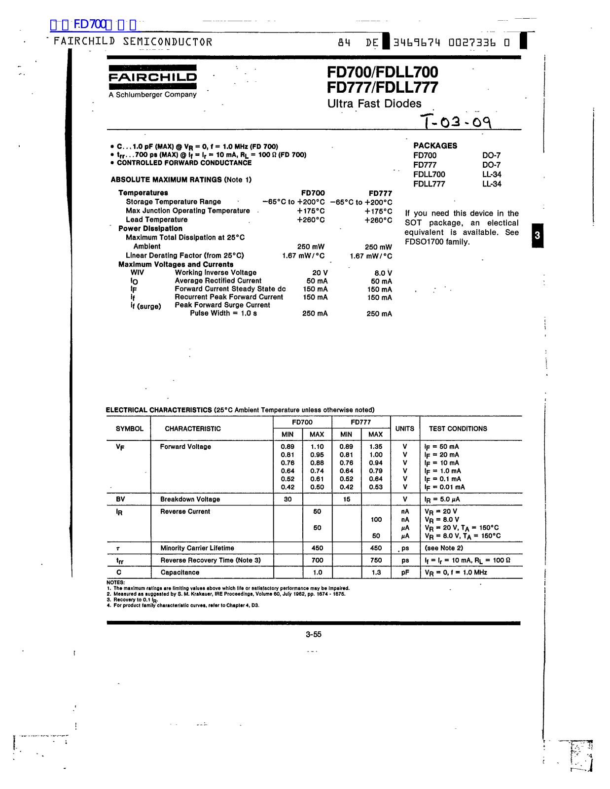 Fairchild FD700, FDLL700, FDLL777 service manual