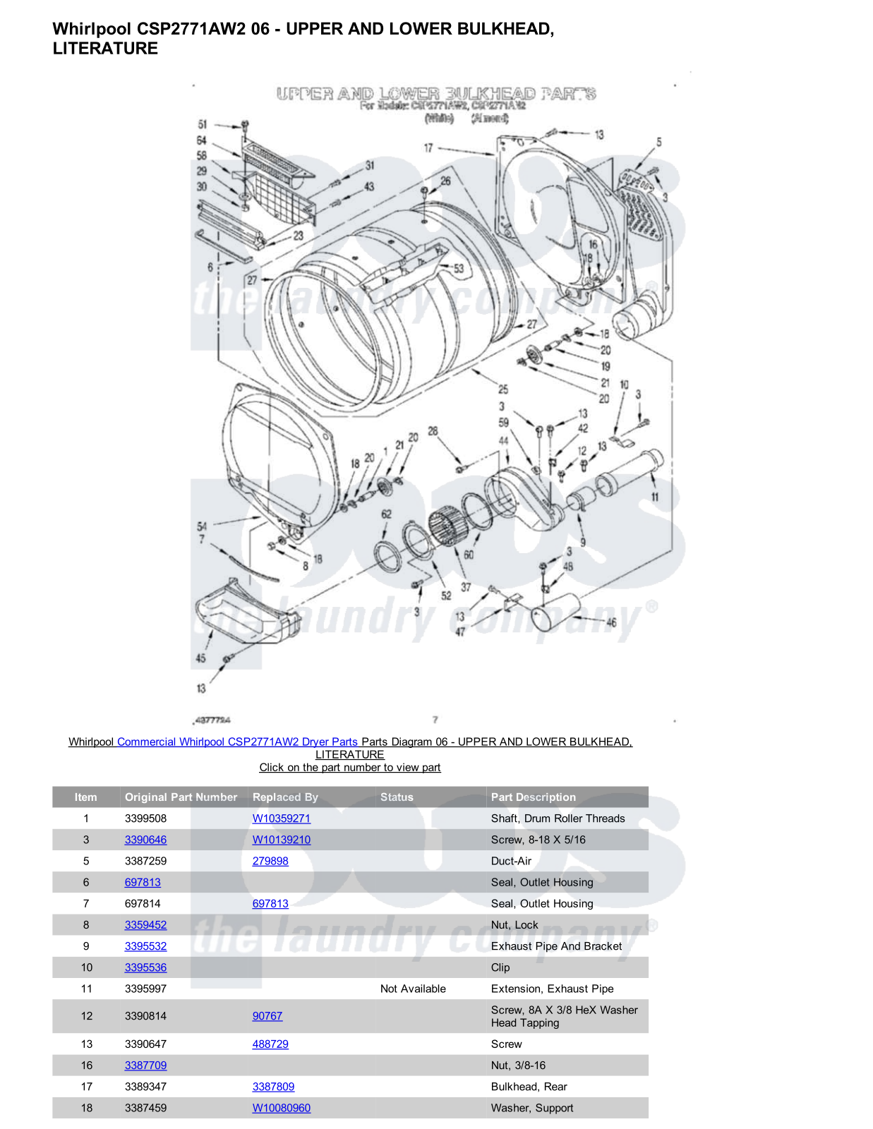 Whirlpool CSP2771AW2 Parts Diagram