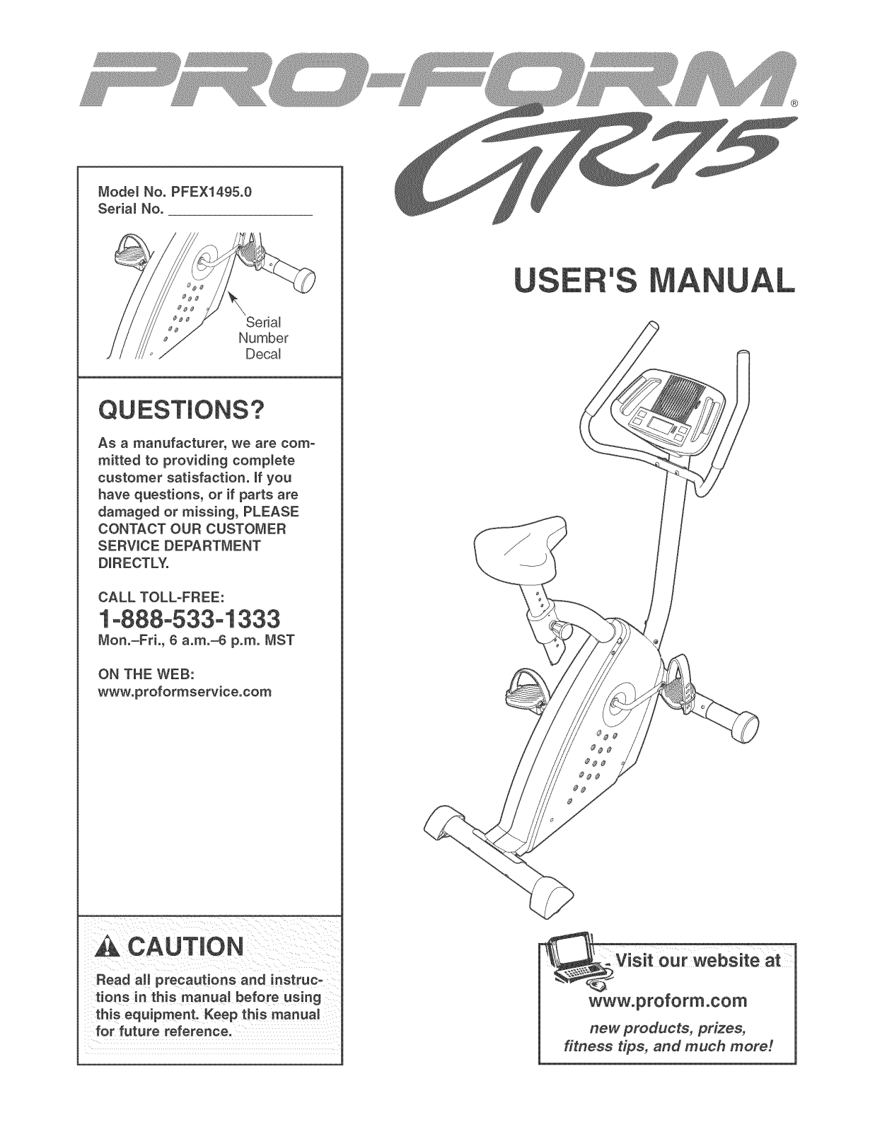 ProForm PFEXF495.0 User Manual - ManualMachine.com