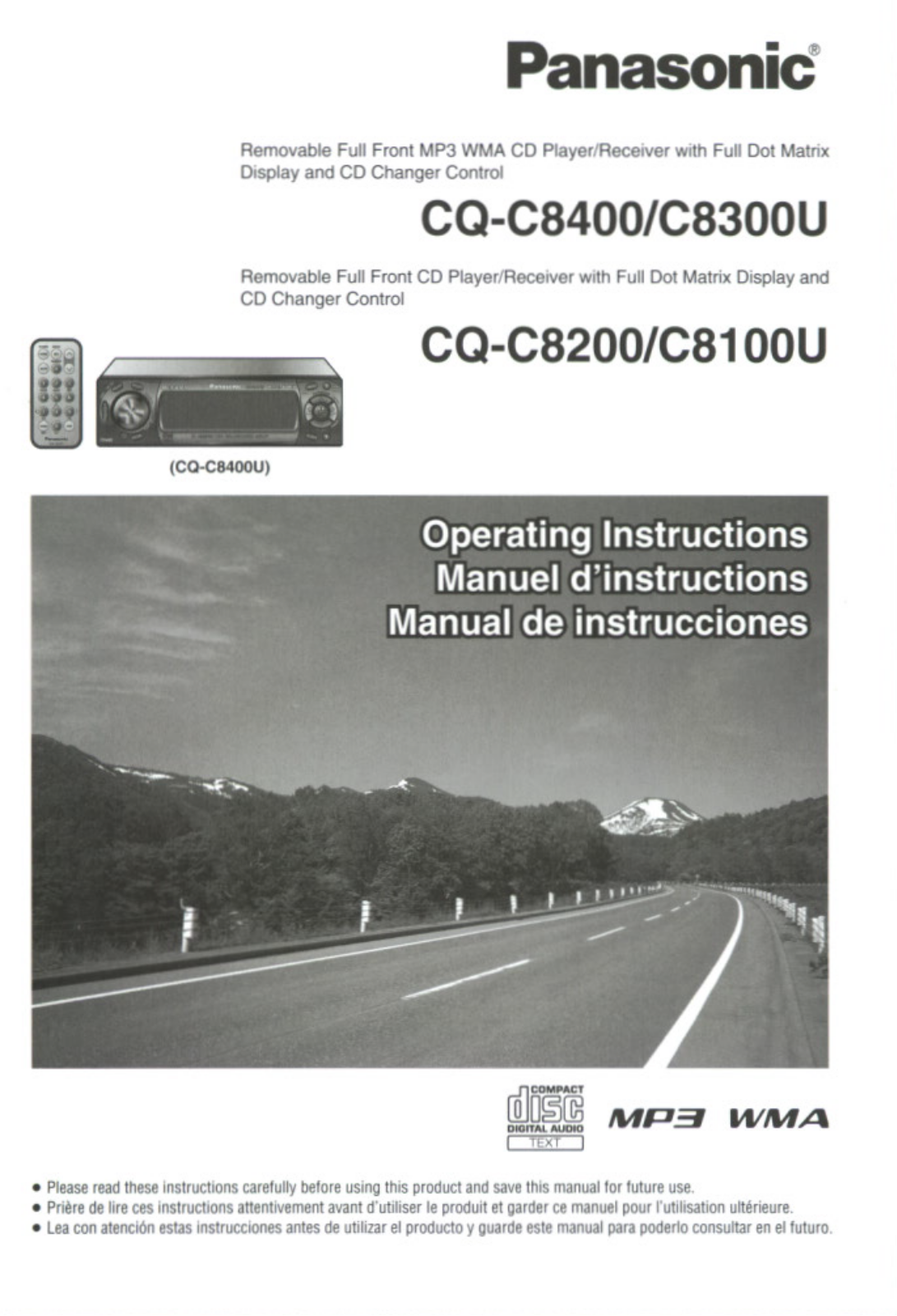 Panasonic CQ-C8400, CQ-C8200, CQ-C8100U User Manual