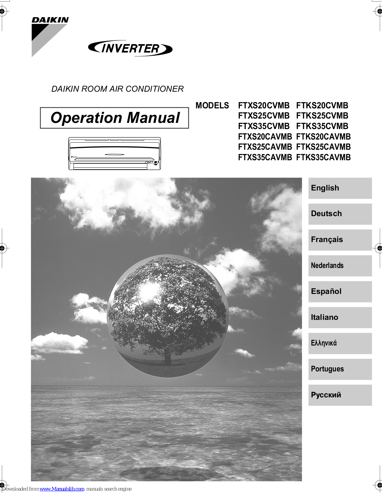 Daikin FTXS35CVMB, FTXS25CVMB, FTKS35CVMB, FTXS20CAVMB, FTKS20CAVMB Operation Manual