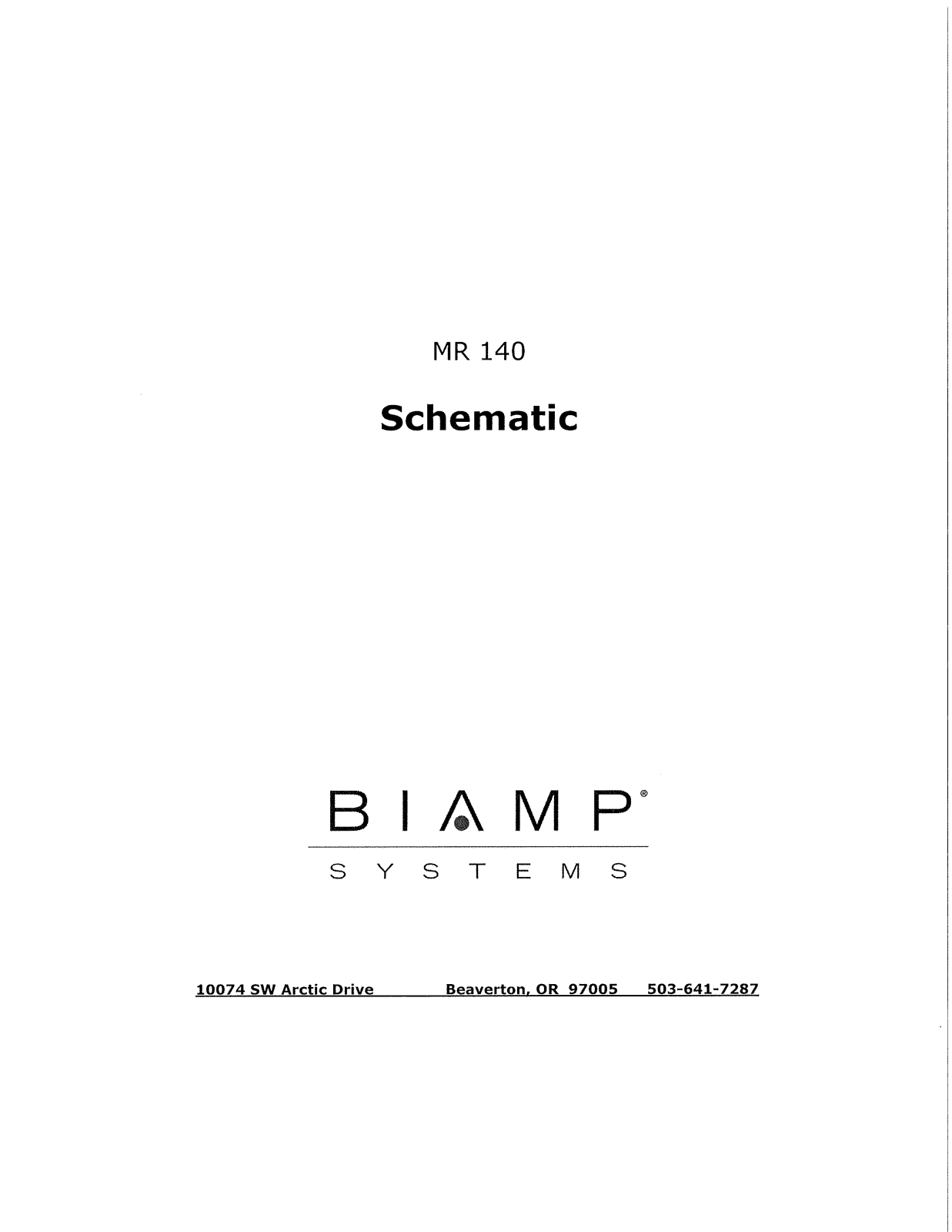 Biamp MR 140 User Manual