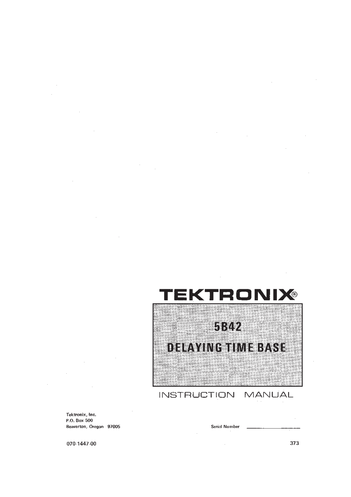 Tektronix 5B42 Service manual