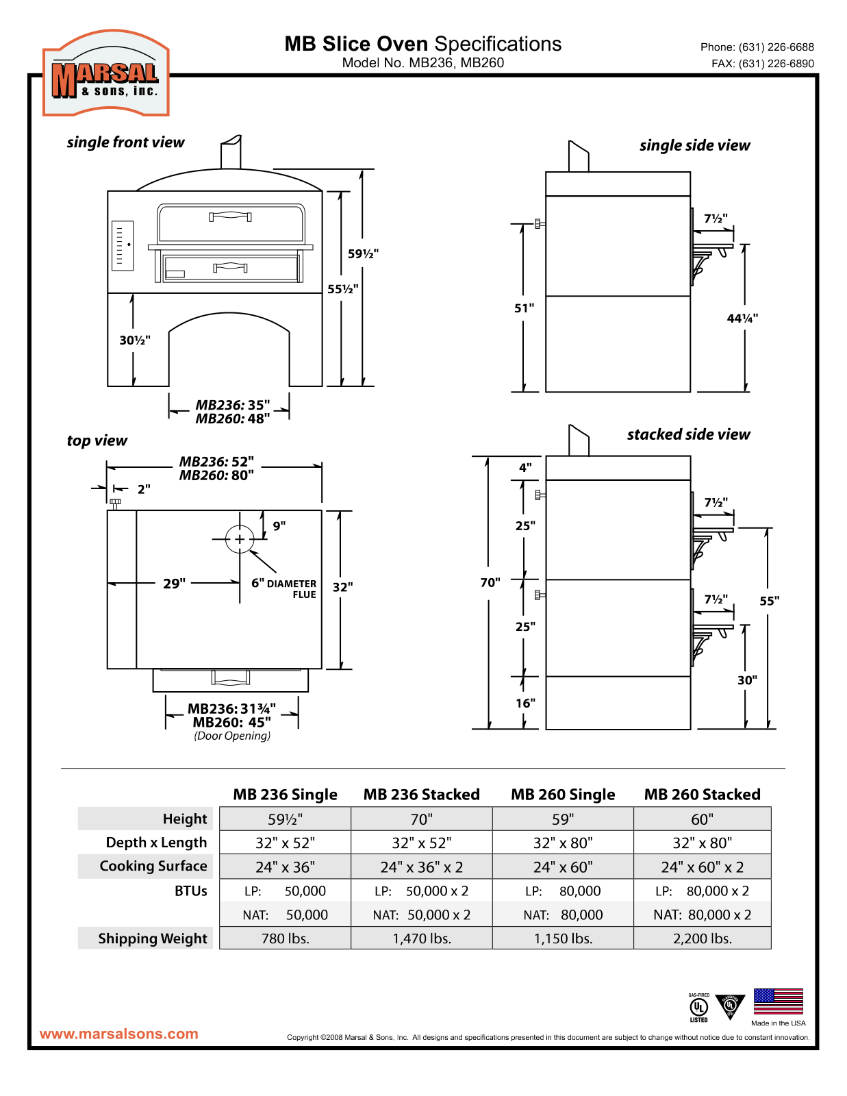 Marsal & Sons MB260 User Manual