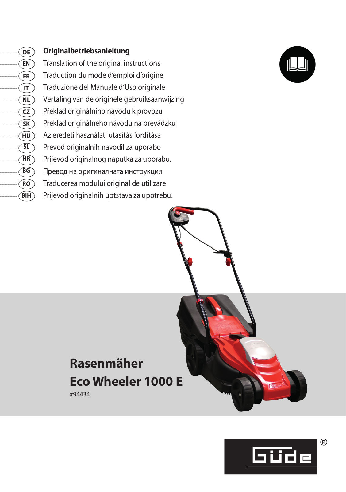 Güde ECO WHEELER 1000 E operation manual