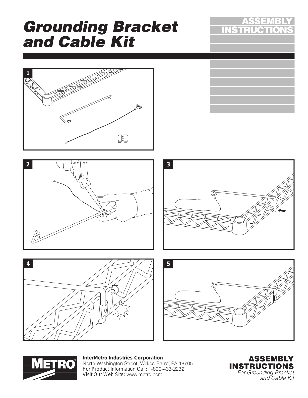 Metro Grounding Bracket and Cable Kit User Manual